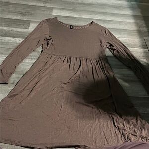 Elegant Brown Long Sleeve Dress